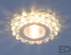 Встраиваемый светодиодный светильник с хрусталем Elektrostandart 6036 MR16 СL прозрачный - цена и фото